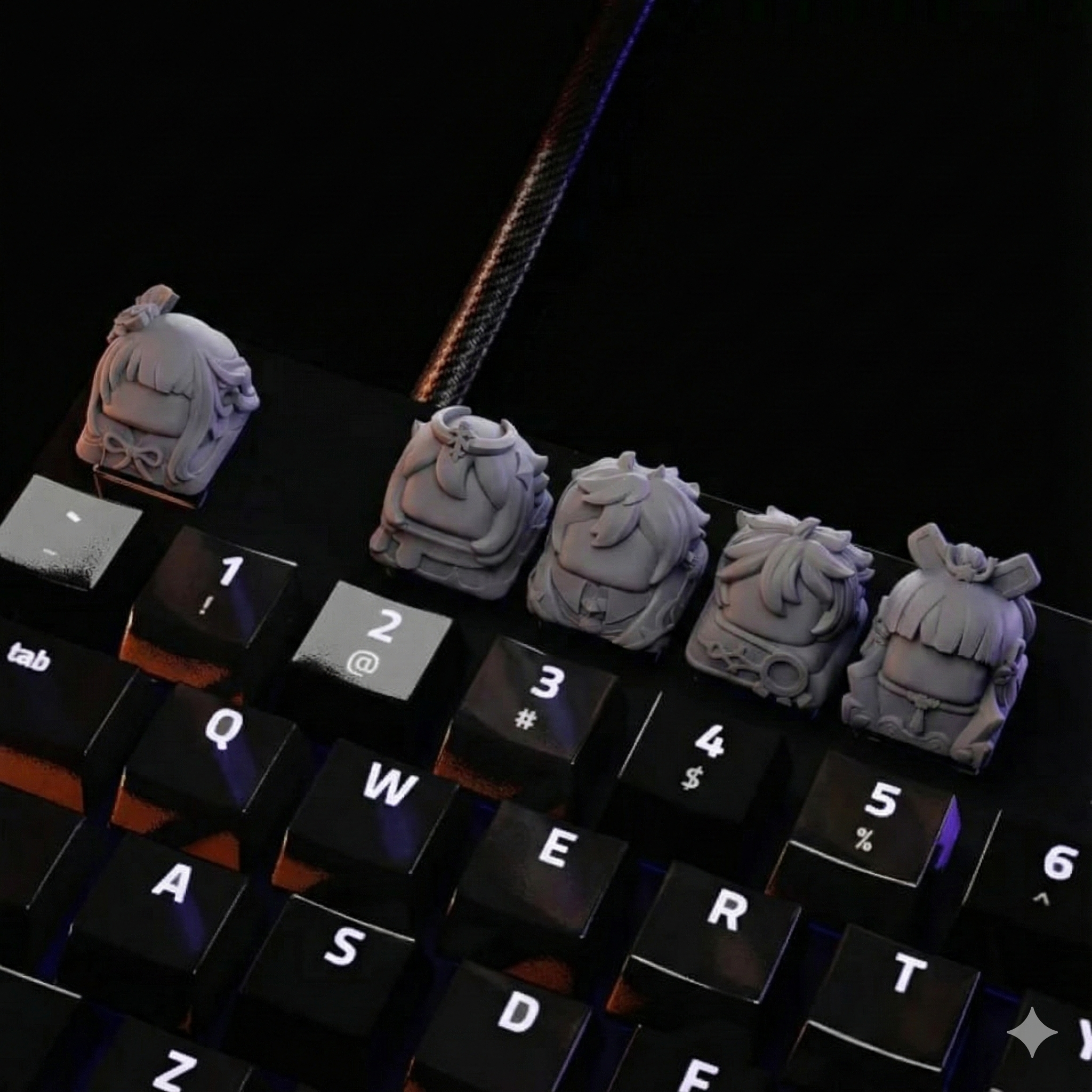 Genshin Impact Keycaps – 5 Piece Collector Set